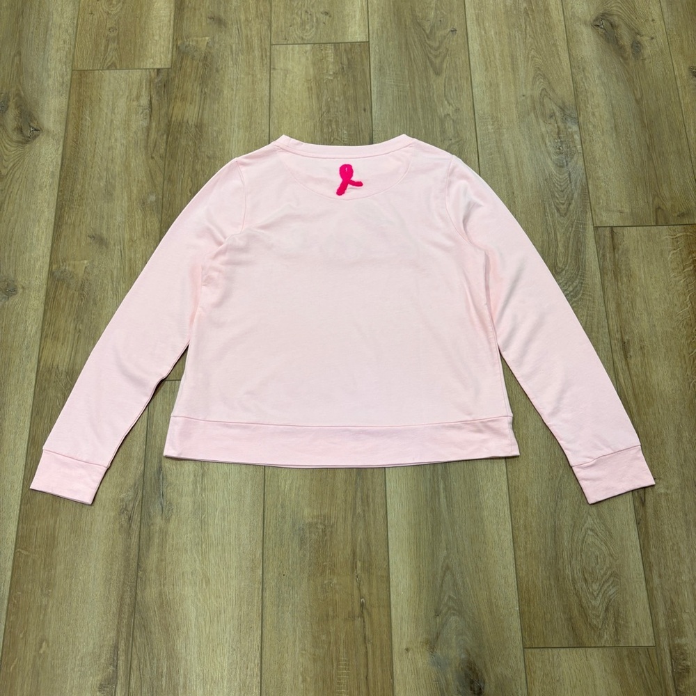 🌟LILLY PULITZER🌟 RAMI SWEATSHIRT LOVE BREAST CANCER PINK BLOSSOM SZ M - Picture 10 of 10